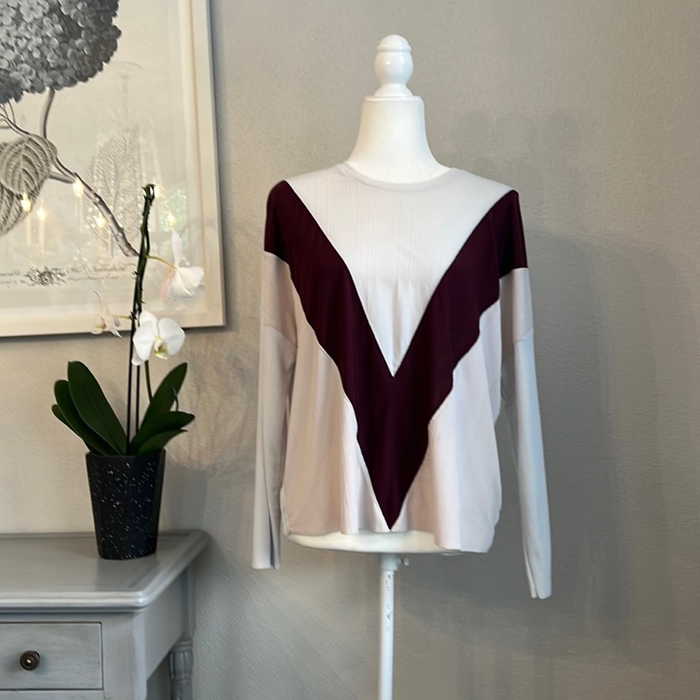 Zara Sheer Ribbed Crew Neck Blouse